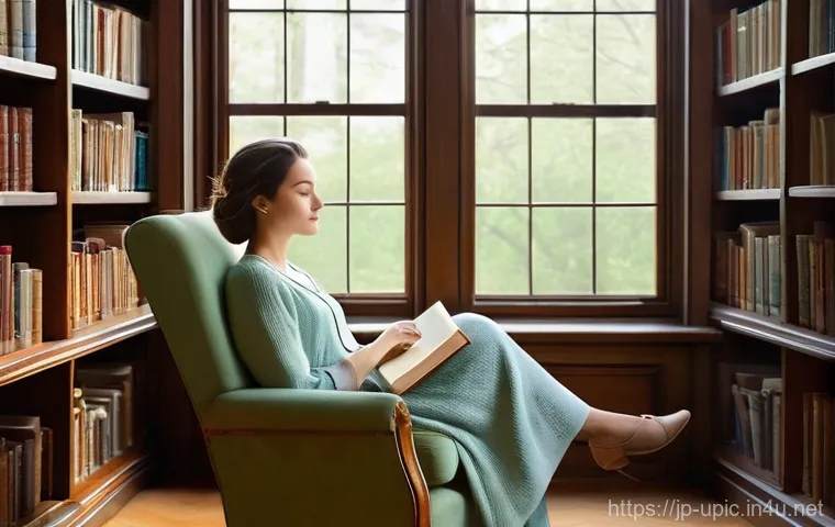 이색피크닉 라이브러리 피크닉 - **Prompt 1: Serene Library Retreat**
    A tranquil scene of a young woman in her late 20s or early ...